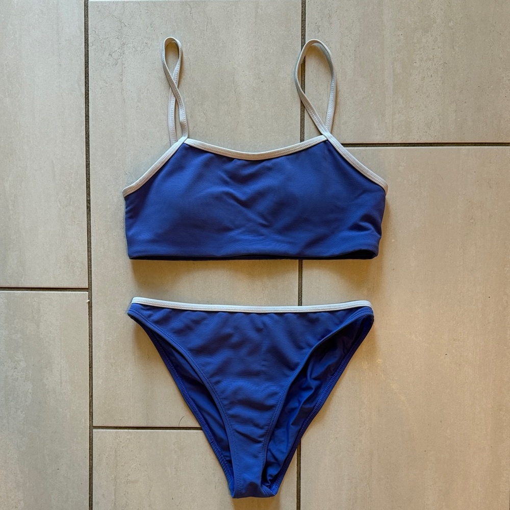 Purple Bikini Set with White Trim
